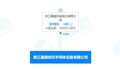 晶盛機(jī)電布局半導(dǎo)體設(shè)備新賽道，于浙江設(shè)立子公司強(qiáng)化電氣機(jī)械設(shè)備銷(xiāo)售